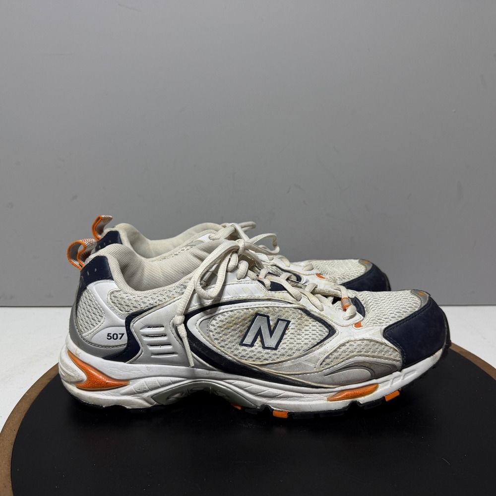 VTG New Balance 507 All Terrain Men 10.5 Running White Navy Orange Dadcore Y2K